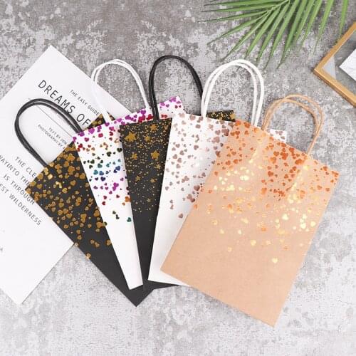 10pcs Party Bags Kraft Paper Gift Bag Twisted Handles Recyclable Loot Wedding