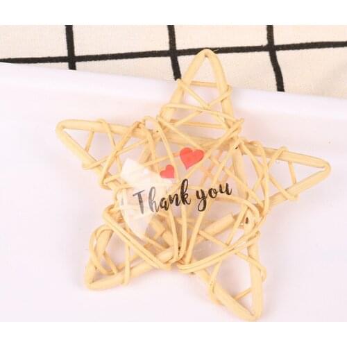 100pcs/lot THANK YOU Round Transparent with Red Heart sealing label Adhesive Kraft Seal Sticker for Baking Gift Stickers