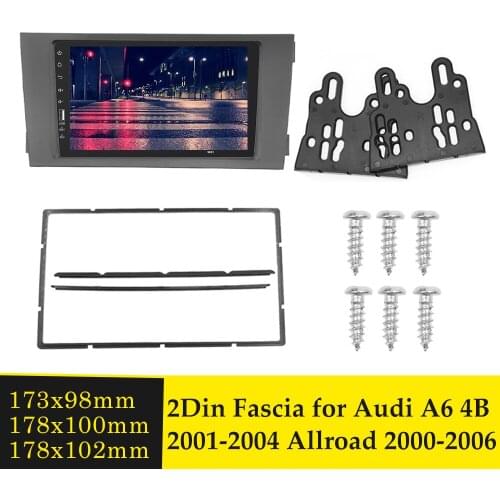 2 Din Car Fascia for Audi Allroad A6 2002-2006 Autoradio Trim Panel Frame Mount Kits Adaptor DVD Player Dashboard Install Bezel