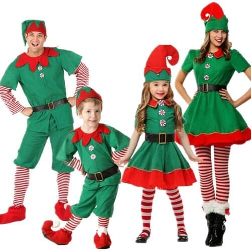 2019Mery Christmas Clothes Set Boys Girls Dress Kids Outfits Women Man Party Show Costume with Hat Socks Baby Christmas Clothing