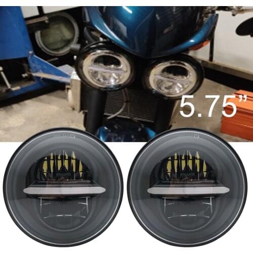 2 X 5.75 inch Iron 883 Dyna Headlamp 5 3/4" LED Headlight Hi/Lo beam halo for Triumph Rocket iii 3 Speed Tripl & Street Triple