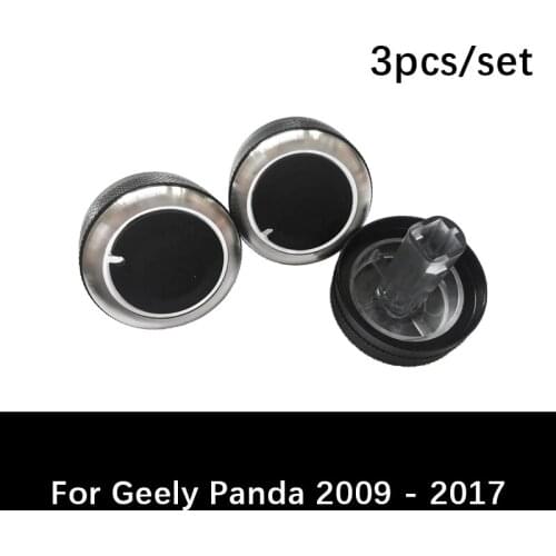 3pcs/set Aluminum alloy car ac knob For Geely Panda 2009 - 2017 air conditioning heat control switch knob ac knob accessories
