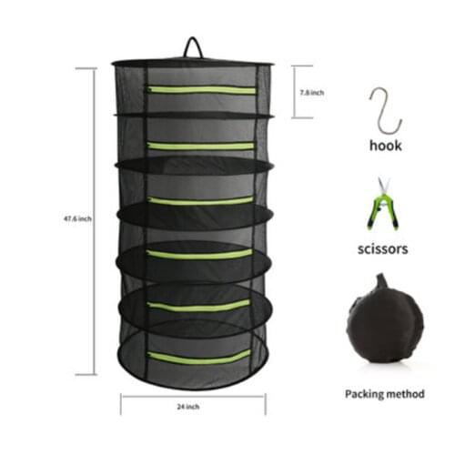 6 Layers Drying Mesh Basket for Flowers Buds Plants Organizer Folding Layers Drying Net for Herbs Hanging Basket Dry Rack Bag