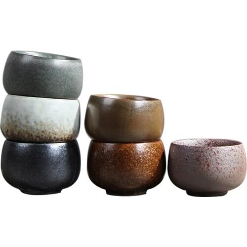 70ml Tea Bowl Ceramic Pottery Tea Cup Handmade Puer Cups Vintage Teacup Kung Fu Teaware Set Drinkware Container Crafts As Gifts