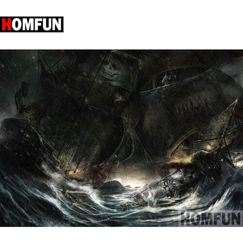 HOMFUN Full Square/Round Drill 5D DIY Diamond Painting "Shantou scenery" 3D Embroidery Cross Stitch 5D Home Decor Gift A17273