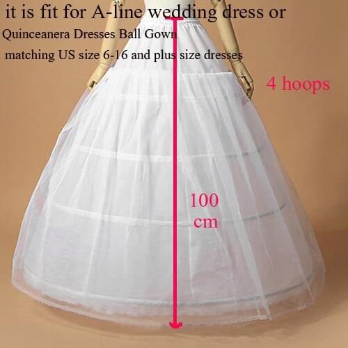 2020 jupon White 4 Hoops Petticoats For Wedding Dress Ball Gown Plus Size Bride Petticoat 4 circles one layer tulle Underskirt