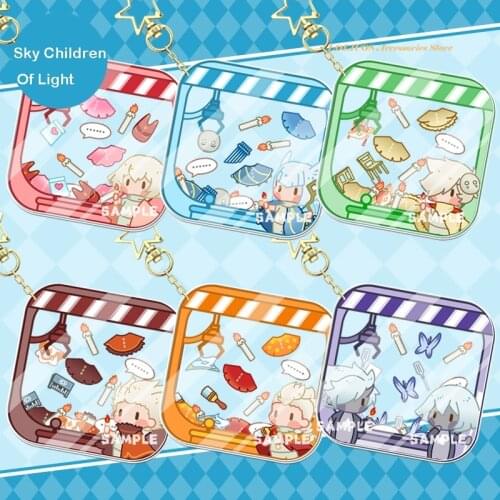Anime Sky:Children of Light Cute White Bird Mushroom Keychain Shake Fighter Bag Pendant Cartoon Keyring Student Toy Cosplay Gift