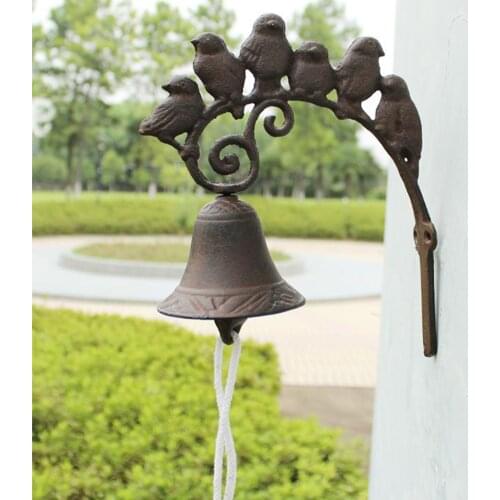 Cast Iron Rustic Vintage Bird Bell For Door Entrance Or Porch Indoor Or Outdoor Wall Decoration