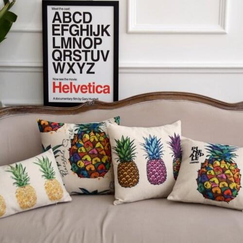 Modern Art Colorful Pineapple American Pastoral Cushion Decorative Pillow Home Decor Sofa Throw Pillows Almofada Luxo 18 Inches
