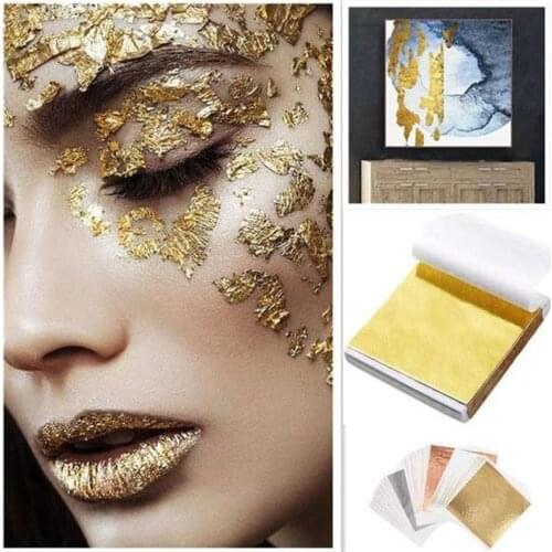 5Pcs Decorative Gold Leaf Flakes Gold Silver Confetti DIY Nail Art Painting Material Decorating Foil Paper Party Supplies