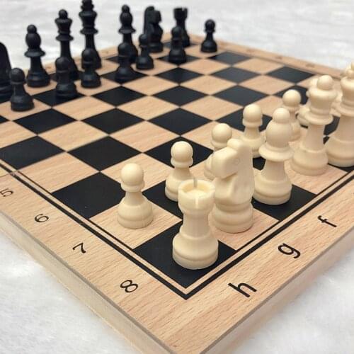 Handmade Wood Folding International Travel Chess Set Chess Board Game Toy 4 Sizes
