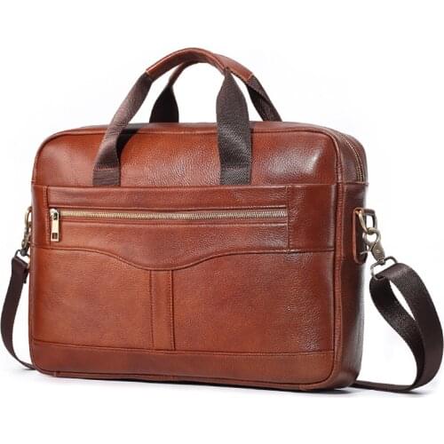 Brand Genuine Leather Travel Bag Men Cowhide Leather Laptop Bags A4 Office Briefcases Male Leather Shoulder Bags Totes