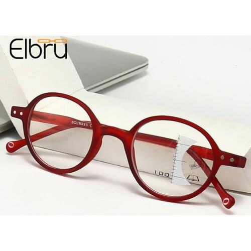 Elbru Vintage Anti Blue Light Reading Glasses Ultralight Hyperopia Eyewear Smart Zoom Prescription Eyeglasses Diopter +1.0 +3.0