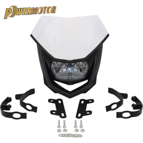 35W Headlight Fairing White Off Road H4 Motorcycle Headlight Headlamp Streetfighter Enduro For Yamaha YZF YZ WRF WR