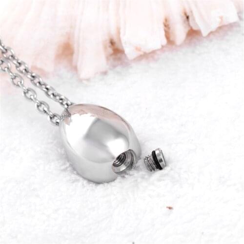IJD9396 Women Ashes Urn Water Drop High Polish PVD Cremation Jewelry Casket Tear-Drop Memorial Ash Holder Jewelry For Pet