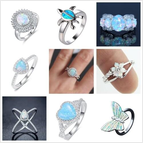 Dainty Opal Ring, Opals Stacking Rings, White Opals and CZ Rings, S925 Opal Ring, Delicate Opal Ring, Bridesmaid Gifts