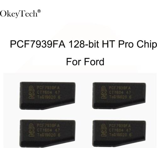 Okeytech 5pcs/lot Carbon Transponder Car Key HT Pro Chip 128-Bit PCF7939FA For Ford Edge Fusion Ecosport Mustang Cobra MKZ Mazda