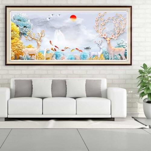 Full Square Round Drill 5D DIY Diamond Painting Deer Cross Stitch Scenery Picture Diamond Embroidery Mosaic Pattern Home Decor