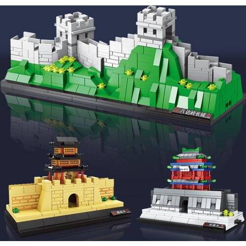 Chinoiserie Architecture City Ancient Time Military Castle Model Building Set Blocks DIY Bricks Kid Education Toys Creative Kits