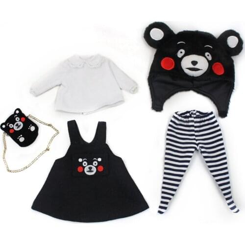 Free shipping Factory plump clothes kumamon suit DIY ICY plump doll fashion accessiories 30cm fat body doll cute suit