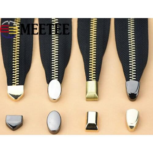 50pcs Metal Zippers Pull Tail Lock Clip Buckles Zipper Cord Stop Plug Head Screw DIY Bags Leather Hardware Accessories Crafts