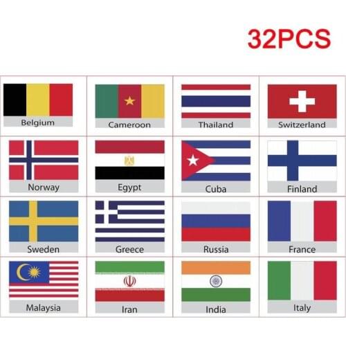 Montessori English Words Learning Flash Cards Kids Early Educational Toy European Countries National Flag Cognitive Memory Cards
