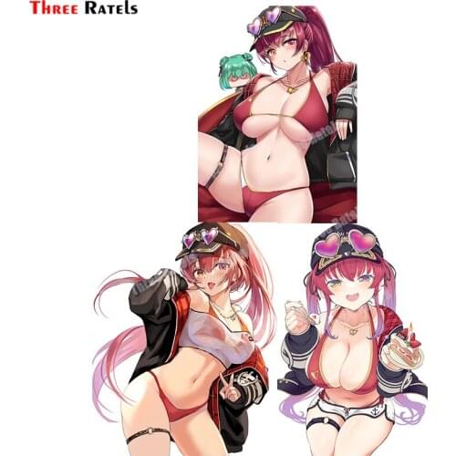 Three Ratels B698 Houshou Marine Hololive Stickers For Bmw e90 Sexy Anime Girl Decal Car Accessory Decoration Vinyl Material