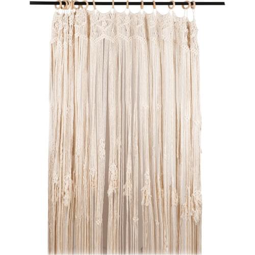 Wall Hanging Boho Tassels Curtain Hand-woven Tapestry Window Curtain for Bedroom Wedding Background Decoration