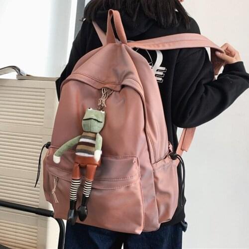 Solid Color Backpack Women Backpack Unisex Large Capacity Travel Backpack Female School Bag Quality Nylon for Student Backbag