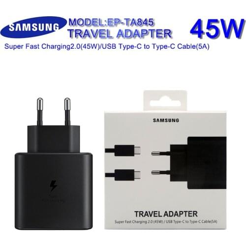 Original Fast Charger 45W Quick Adapter Type C Cable For Samsung Galaxy Note 20 2110+ S10 S10E S20Plus S20 Ultra A90 A80