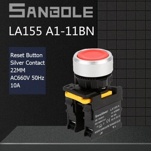 22mm Flat Waterproof Push Button Switch Momentary/Reset Lock/Latching Lamp Electrical Accessory 11BN