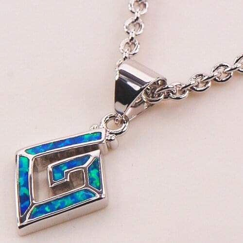 Blue Fire Opal 925 Sterling Silver Fashion Jewelry Pendant P123