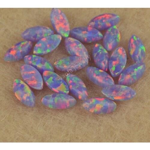 Opal supplier 2*4mm-6*12mm Op38 purple Opal Marquise Opal cabochon flat back lab grown Opal stone