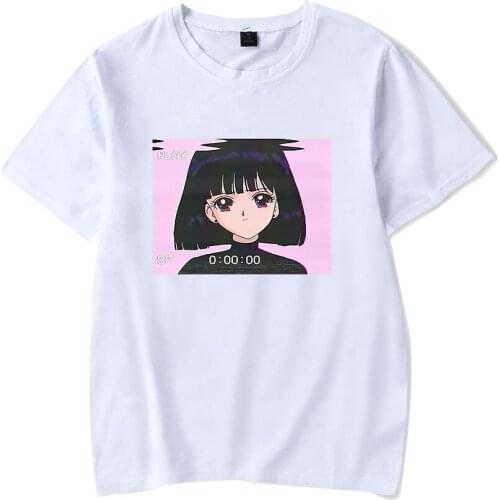 Aikooki Hot Sale Vaporwave White T shirt Men/Women Fashion Casual Round Neck Loose Cute Hip Hop T-shirt Print Vaporwave T-shirts