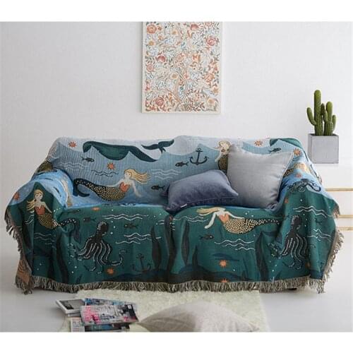 Nordic Throw Blanket Sofa Mermaid Airplane Travel Blanket For Bed Couch Living Room Tapestry Carpet Sofa Blanket Cover Bedspread