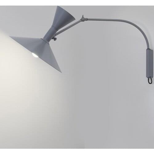 Designer Industrial Retro Swing Arm Wall Lamp Led E14 Modern Long Rod Rocker Arm Wall Sconces Living Room Bedroom Study Studio