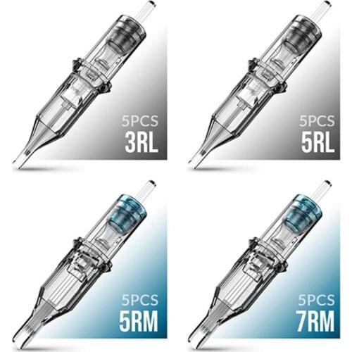 Standard Disposable Tattoo Needle Cartridges with Membrane Safety Cartridges for Tattoo Artists Round Liner
