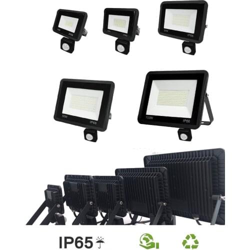 LED FloodLight Reflector Spotlight outdoor Exterior Lighting optional pir motion sensor Wall Light Infrared & Light Wireless IP6
