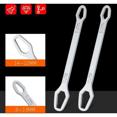 1pcs Universal Torx Wrench Adjustable Glasses Wrench 8-22mm Ratchet Wrench Spanner for Bicycle Motorcycle Car Repairing Tools