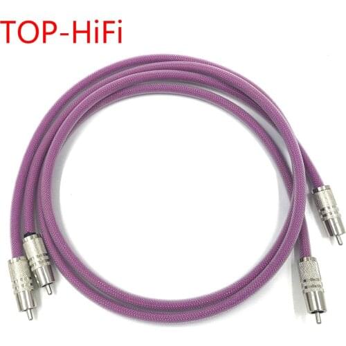 TOP-HiFi Pair Rhodium plated 2RCA Cable High-end 6N OFHC Audio cable Double RCA Signal Line Rca cable for XLO HTP1