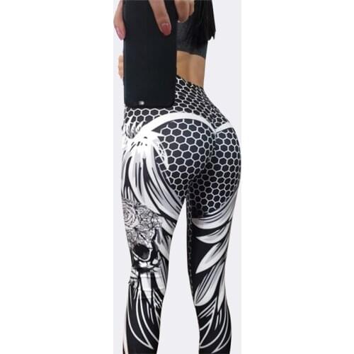 SALSPOR Fashion Women Printed Yoga Pants High Waist Push Up Wing Fitness Leggings Gym Women Running Slim Fit Sports Pants