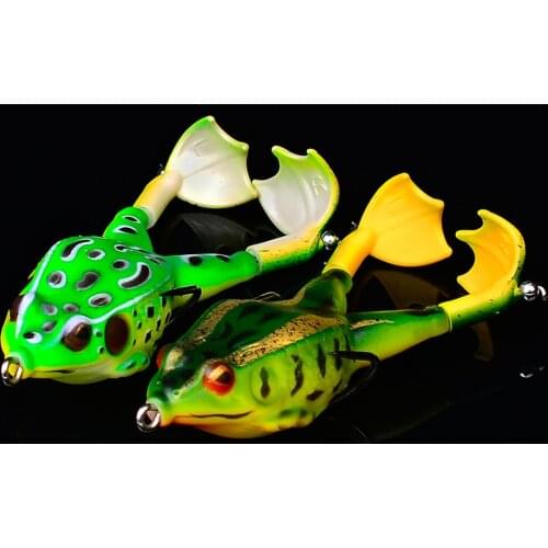 1 PCS Double Propeller Frog Soft Bait Fishing Lure Topwater Floating Isca Bionic Wobbler 95mm13g Trolling For Snakehead Lucana