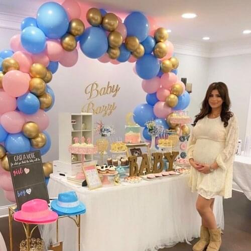 102pcs macaron pink blue latex balloons for boys or girls balloon theme baby one year old globos baby shower decoration balloons