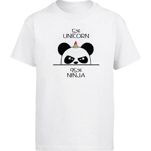 New mens 5% Unicorn 95% Ninja Panda Printed Graphic T-Shirt Casual Men Short Sleeve Harajuku Streetwear Men clothing