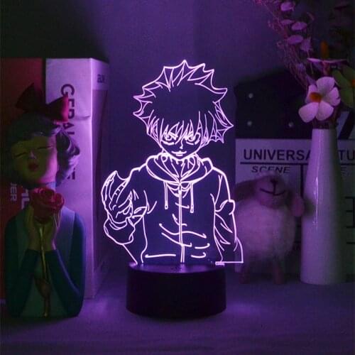 Anime 3D Led Night Light Hunter x Hunter Figure Killua Night Light Childrens Gift Home Decoration Cute Kawaii Room Desk Decor