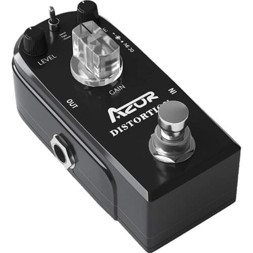 AZOR Distortion Guitar Pedal Effect 3 Modes Natural, Tight, Classic with True Bypass Black AP-302 Guitar Accessories