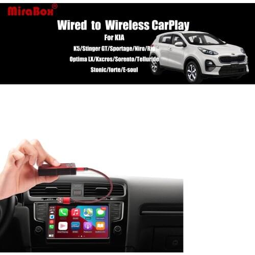 MiraBox Wireless Apple Carplay Adapter CarPlay USB Dongle for KIA K5 Stinger GT Sportage Niro Optima LX Forte Sorento