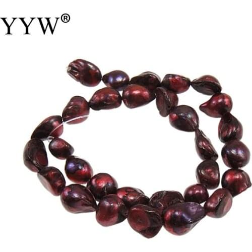 Grade A 11-12mm Baroque Cultured Freshwater Pearl Beads Deep Red Loose Pearls Bead Diy Accessories For Jewelry Making Hole 0.8mm