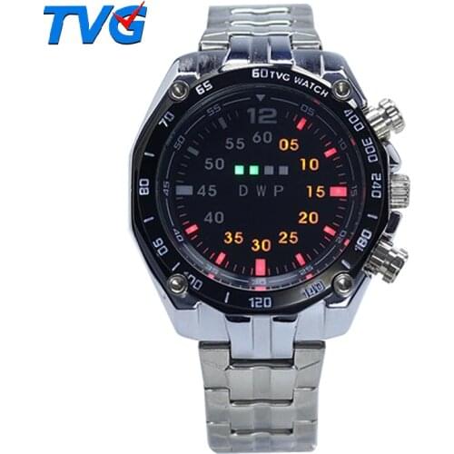 New Luxury TVG Mens Watch Stainless Steel LED Sport Watches Casual Wrist Watch Clock Relogios Masculino