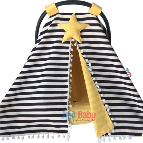 Jaju Baby Black Striped Stroller Cover and Inner Sheet